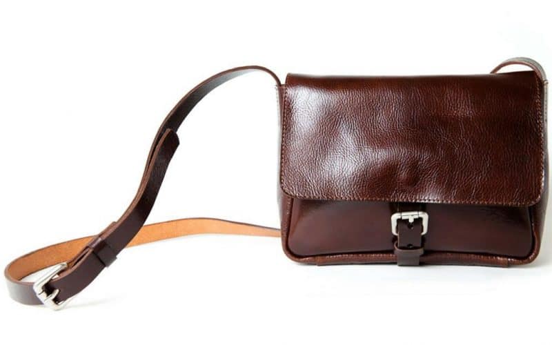Oxblood mini cross body bag from Pour La Pomme